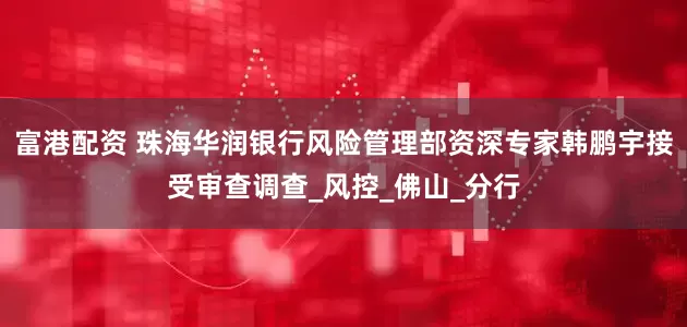 富港配资 珠海华润银行风险管理部资深专家韩鹏宇接受审查调查_风控_佛山_分行